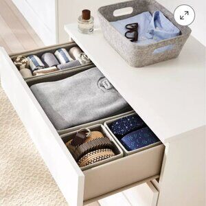 SET: Collapsible Fabric Drawer Organizers - Brightroom™ Grey